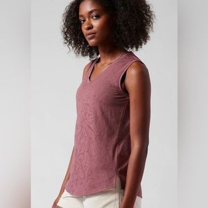 ATHLETA Essential V- Neck Tank NWT TAWNY ROSE